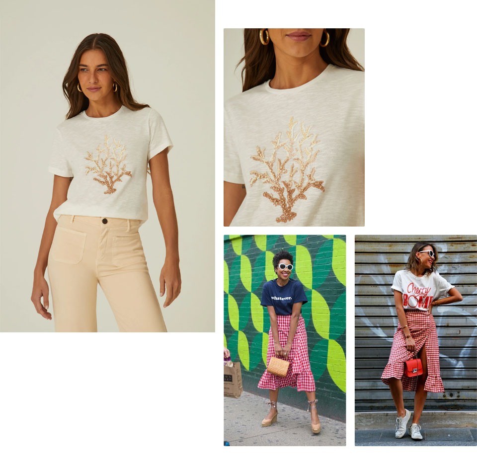 T-Shirts Femininas Estilosas  Designer de roupa, Ideias fashion